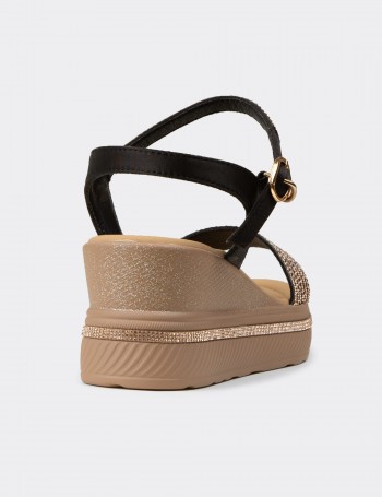 Kadın Siyah Platform Sandalet - K0061ZSYHC01