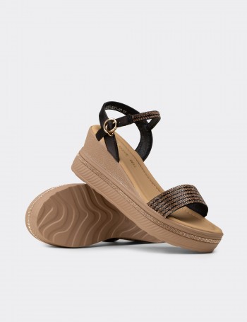 Kadın Siyah Platform Sandalet - K0061ZSYHC01