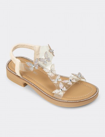 Kadın Bej Şeffaf Sandalet - K0750ZBEJC01