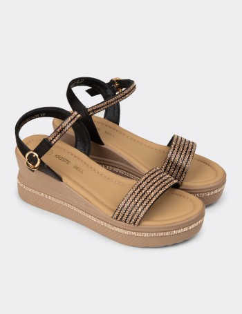 Kadın Siyah Platform Sandalet - K0061ZSYHC01