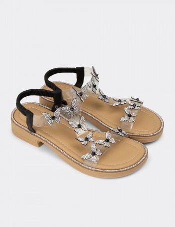 Kadın Siyah Şeffaf Sandalet - K0750ZSYHC01