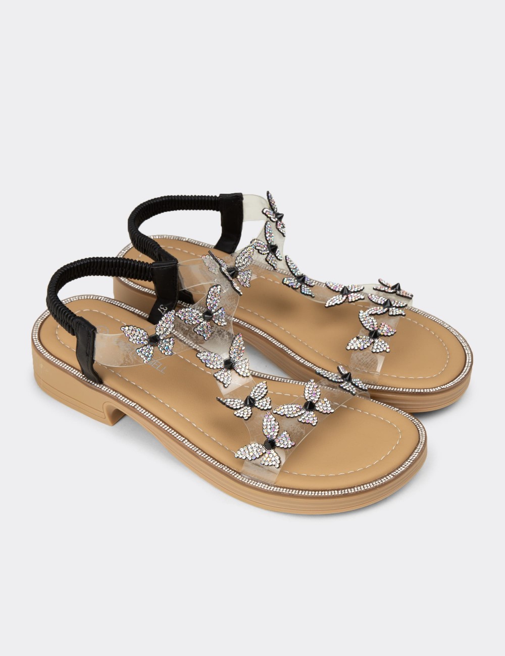 Kadın Siyah Şeffaf Sandalet - K0750ZSYHC01