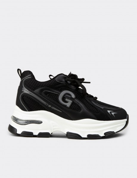 Kadın Siyah Gizli Topuk Sneaker Ayakkabı