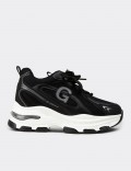 Kadın Siyah Gizli Topuk Sneaker Ayakkabı