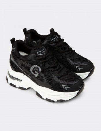 Kadın Siyah Gizli Topuk Sneaker Ayakkabı