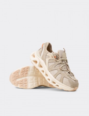 Kadın Hakiki Süet Bej Sneaker Ayakkabı - M1128ZBEJC01
