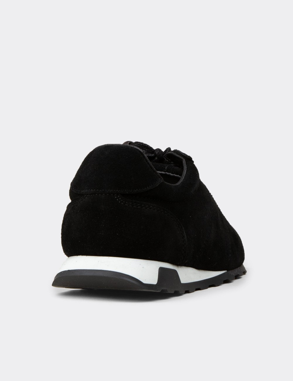 Kadın Hakiki Süet Siyah Sneaker Ayakkabı - M5129ZSYHC01