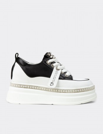 Kadın Siyah Gizli Topuk Sneaker Ayakkabı - K0004ZSYHC01