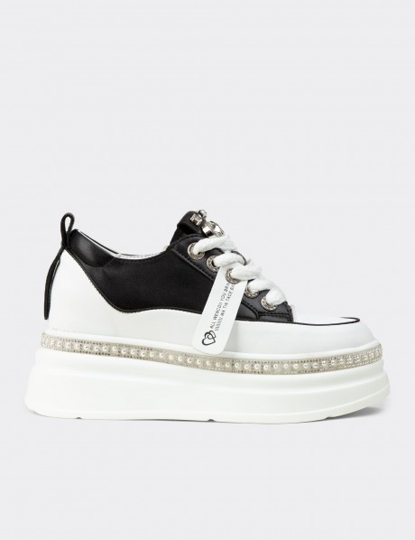 Kadın Siyah Gizli Topuk Sneaker Ayakkabı