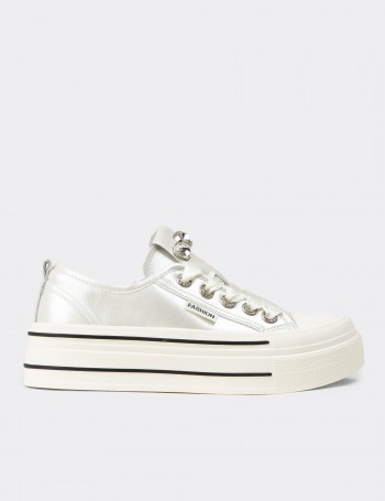 Deery Ayakkabı Deery Rugan Kadın Beyaz Sneaker