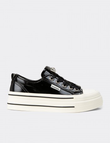 Deery Ayakkabı Deery Rugan Kadın Siyah Sneaker