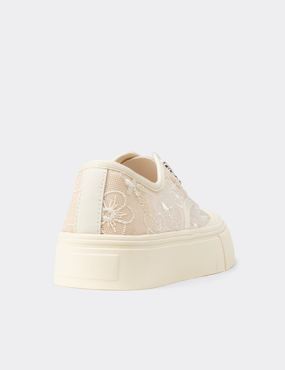 Kadın Bej Dantelli Sneaker Ayakkabı - K0523ZBEJC01