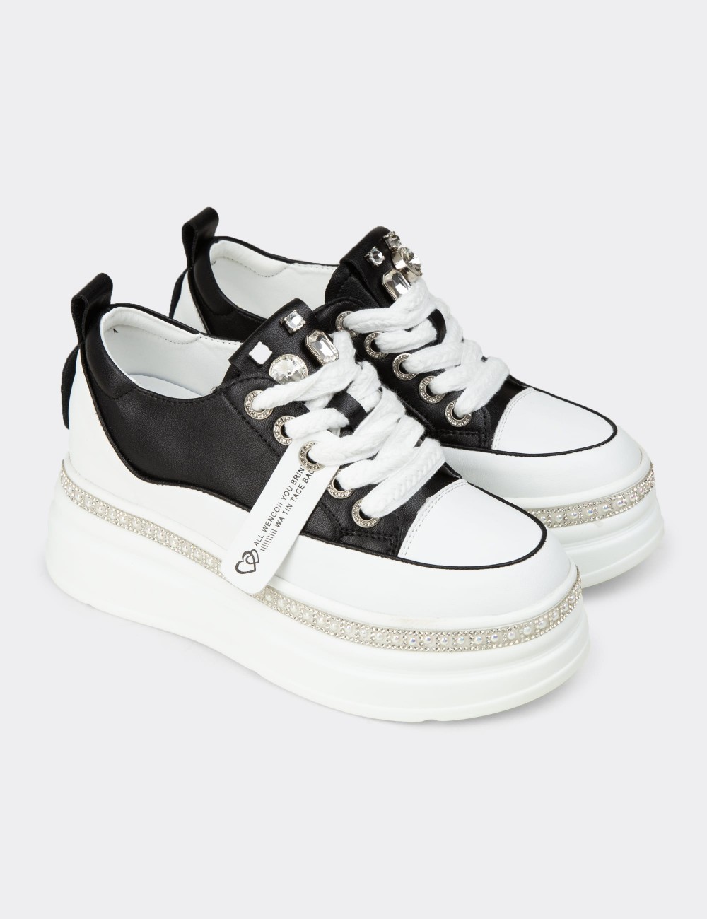 Kadın Siyah Gizli Topuk Sneaker Ayakkabı - K0004ZSYHC01