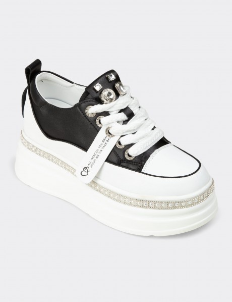 Kadın Siyah Gizli Topuk Sneaker Ayakkabı