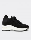 Kadın Siyah Gizli Topuk Sneaker Ayakkabı