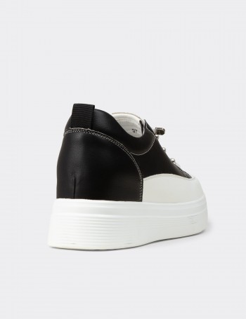 Kadın Gizli Topuk Siyah Sneaker Ayakkabı - K0120ZSYHC01