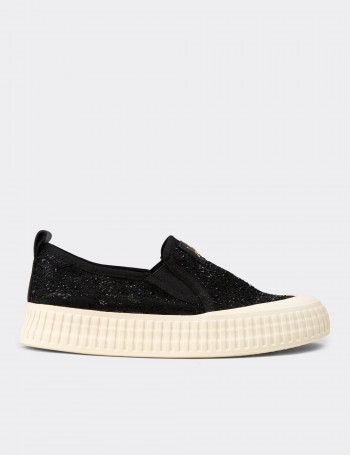 Kadın Siyah Slip-on Sneaker Ayakkabı