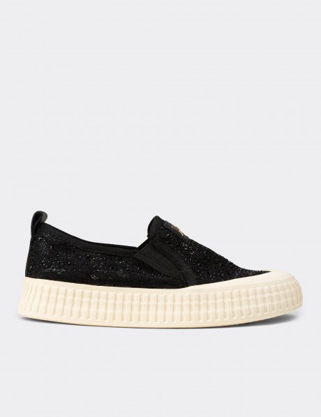 Kadın Siyah Slip-on Sneaker Ayakkabı