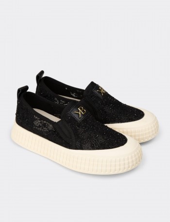 Kadın Siyah Slip-on Sneaker Ayakkabı