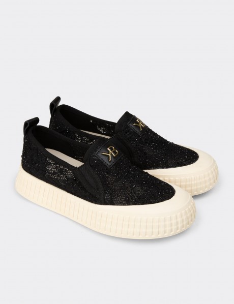 Kadın Siyah Slip-on Sneaker Ayakkabı