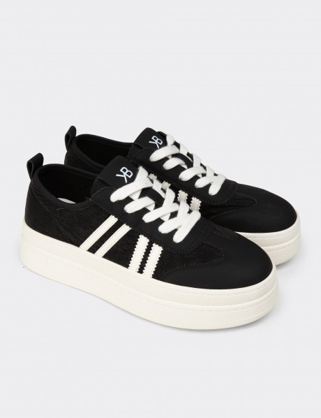 Kadın Siyah Platform Sneaker Ayakkabı