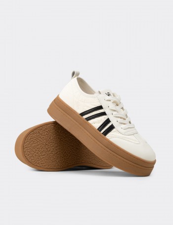 Kadın Bej Platform Sneaker Ayakkabı - K1062ZBEJC01