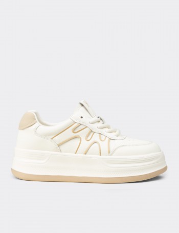 Kadın Bej Renkli Platform Sneaker