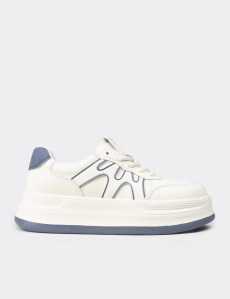 Kadın Mavi Beyaz Sneaker Ayakkabı