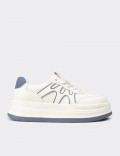 Kadın Mavi Beyaz Sneaker Ayakkabı