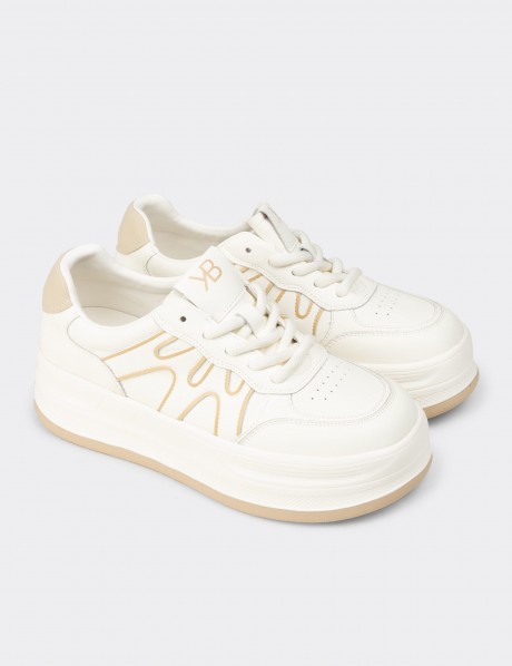 Kadın Bej Renkli Platform Sneaker