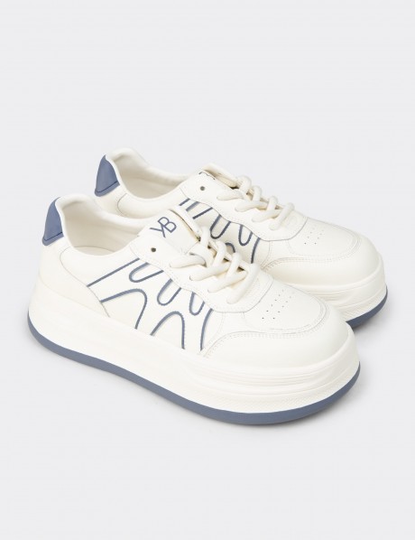 Kadın Mavi Beyaz Sneaker Ayakkabı