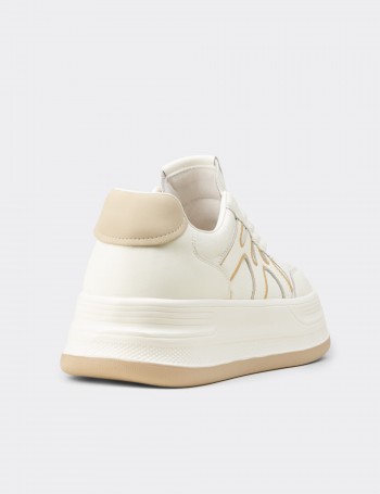 Kadın Bej Renkli Platform Sneaker - K1064ZBEJC01