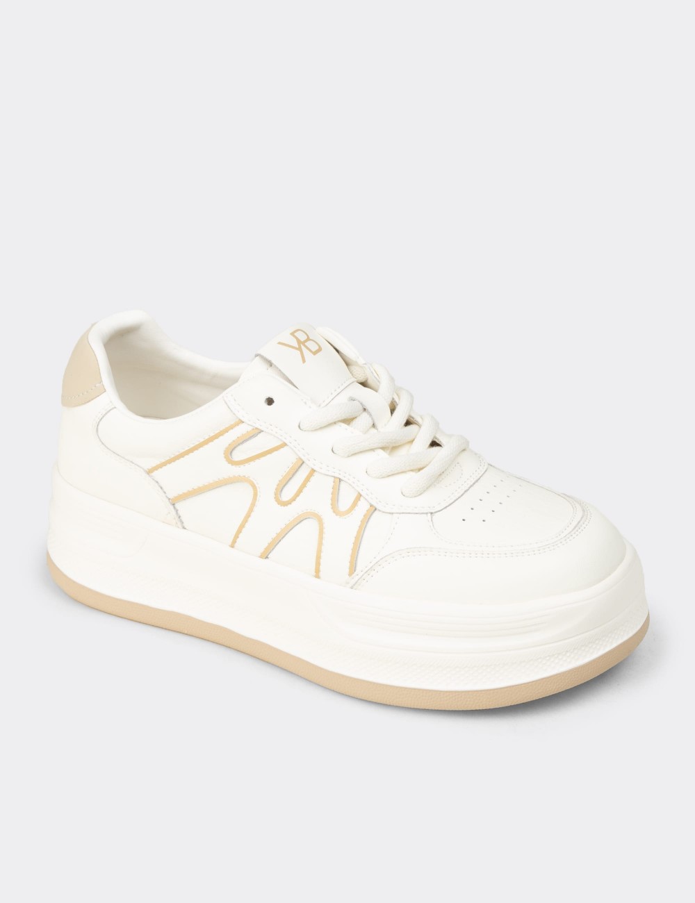 Kadın Bej Renkli Platform Sneaker - K1064ZBEJC01