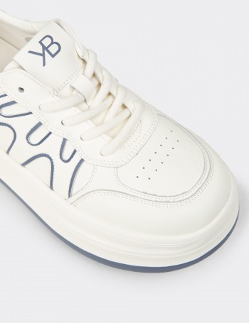 Kadın Mavi Beyaz Sneaker Ayakkabı - K1064ZMVIC01