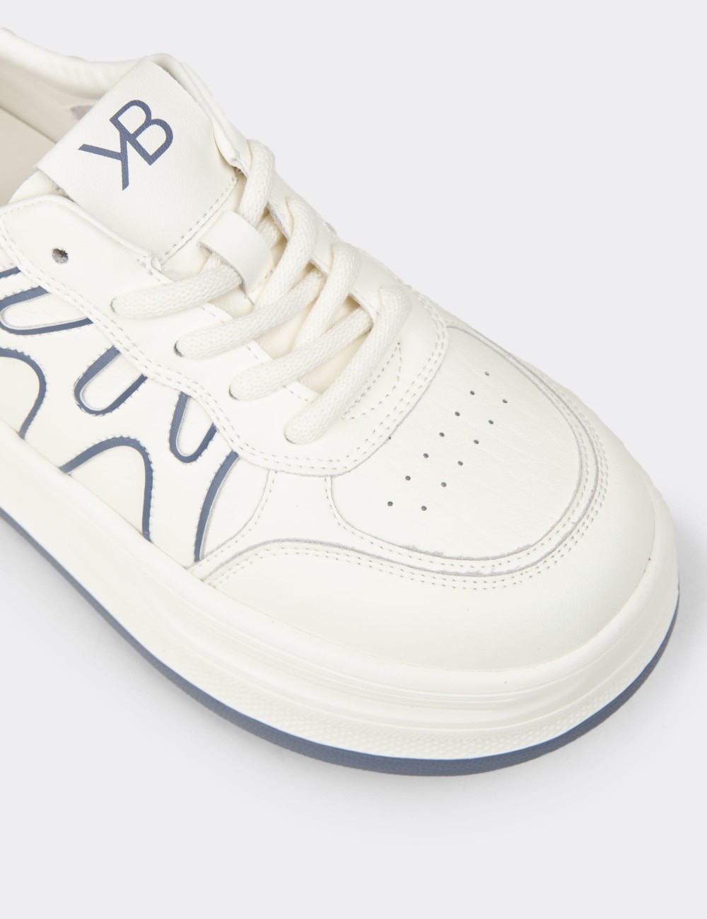Kadın Mavi Beyaz Sneaker Ayakkabı - K1064ZMVIC01