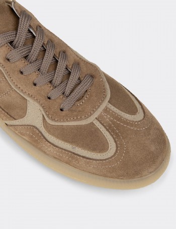 Kadın Hakiki Süet Vizon Renk Sneaker Ayakkabı - R2601ZVZNC01