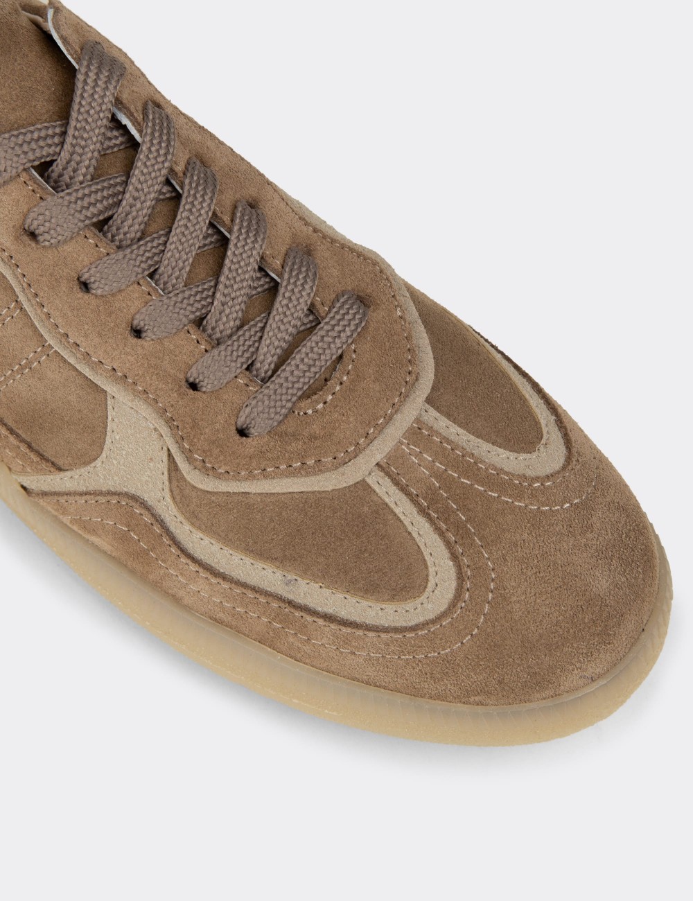 Kadın Hakiki Süet Vizon Renk Sneaker Ayakkabı - R2601ZVZNC01