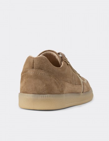 Kadın Hakiki Süet Vizon Renk Sneaker Ayakkabı - R2601ZVZNC01