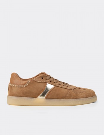 Kadın Hakiki Süet Vizon Renk Sneakers