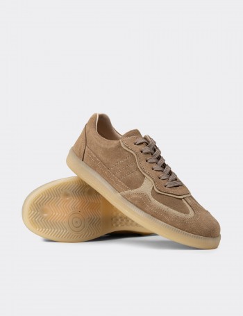 Kadın Hakiki Süet Vizon Renk Sneaker Ayakkabı - R2601ZVZNC01