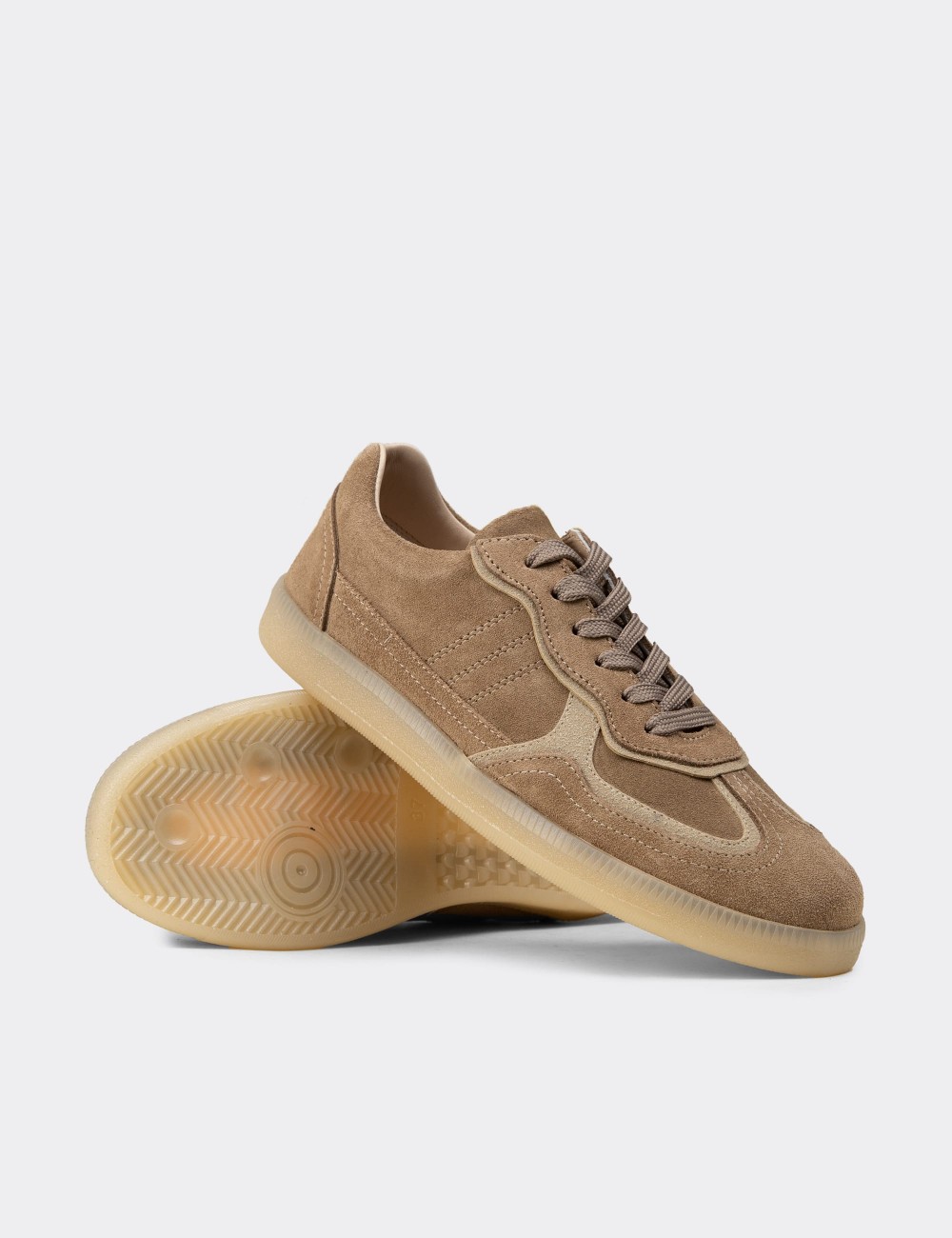 Kadın Hakiki Süet Vizon Renk Sneaker Ayakkabı - R2601ZVZNC01