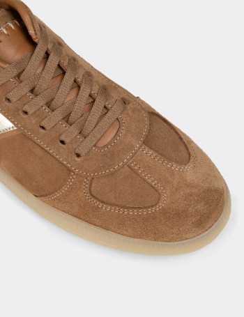 Kadın Hakiki Süet Vizon Renk Sneakers - R2603ZVZNC01