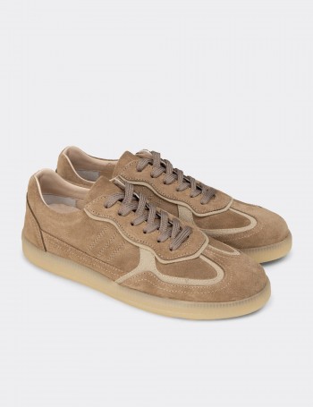 Kadın Hakiki Süet Vizon Renk Sneaker Ayakkabı - R2601ZVZNC01