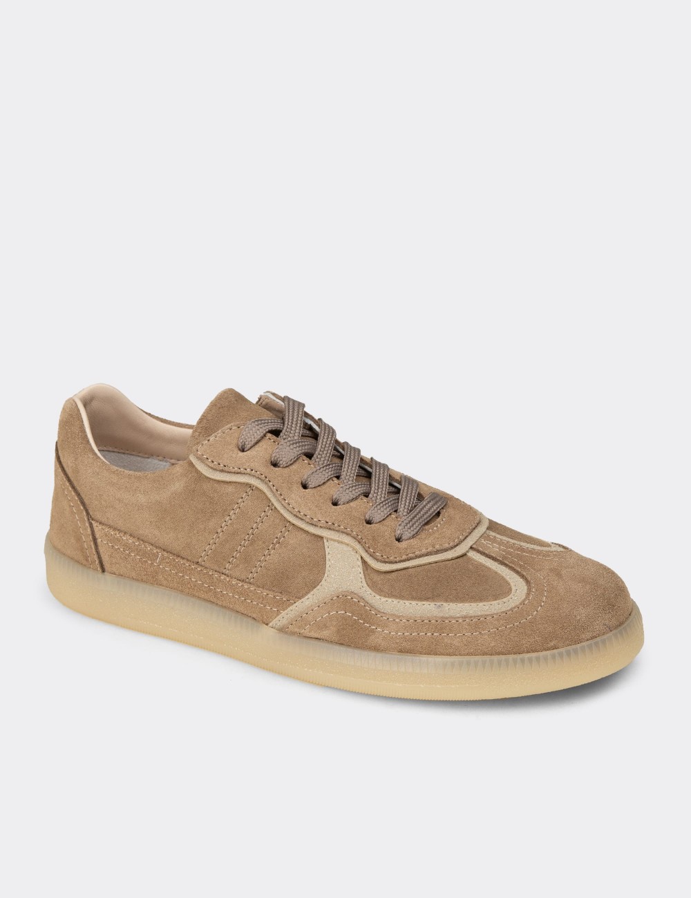 Kadın Hakiki Süet Vizon Renk Sneaker Ayakkabı - R2601ZVZNC01