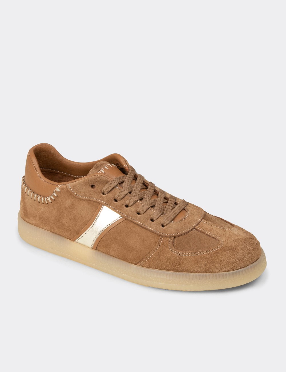 Kadın Hakiki Süet Vizon Renk Sneakers - R2603ZVZNC01