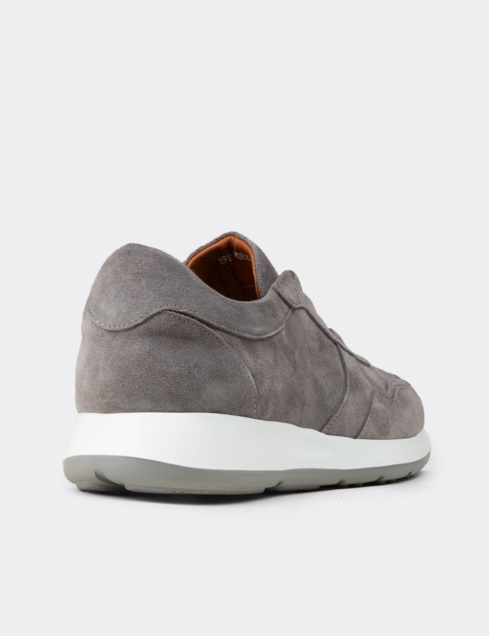 Erkek Hakiki Süet Gri Sneaker Ayakkabı - E8210MGRIE01
