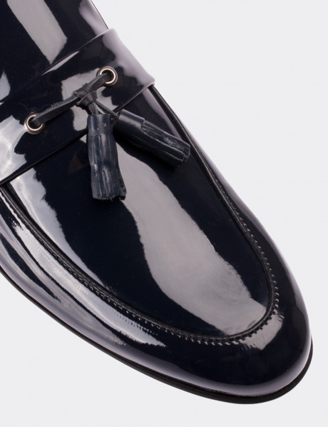 Lacivert Rugan Loafer Erkek Ayakkabı