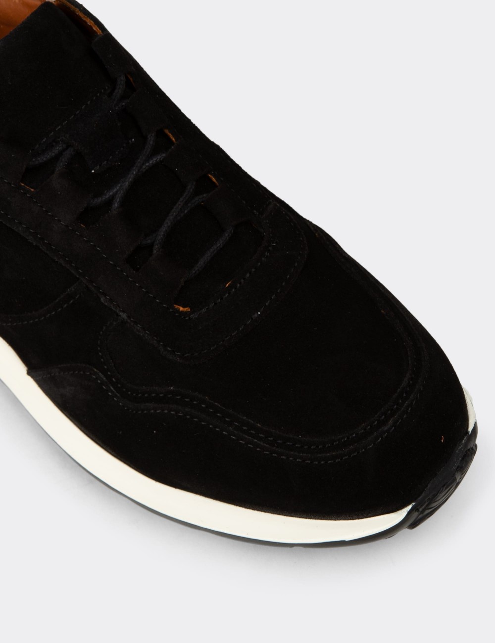 Erkek Hakiki Süet Siyah Sneaker Ayakkabı - E8210MSYHE02