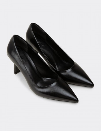 Kadın Siyah Rugan Stiletto - K0200ZSYHC09
