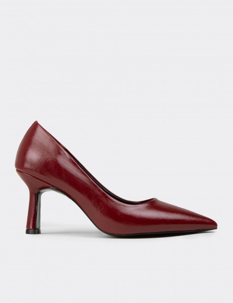 Deery Stiletto Deery Rugan Kadın Bordo